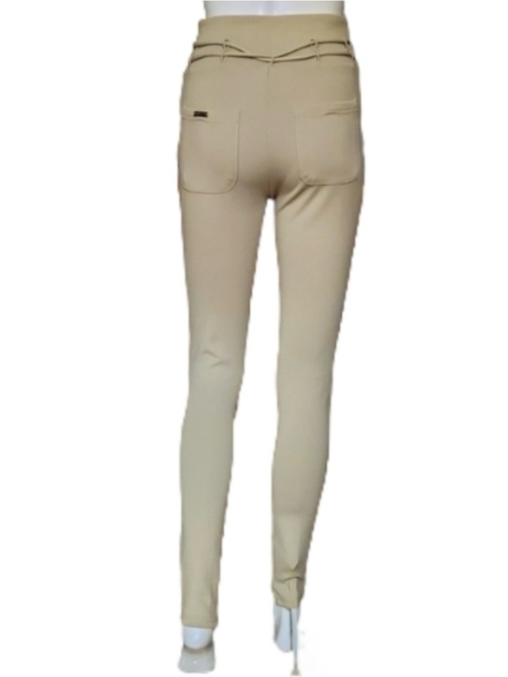 Manière De Voir Beige Neoprene Pintuck Leggings XS High Waist - Picture 6 of 16